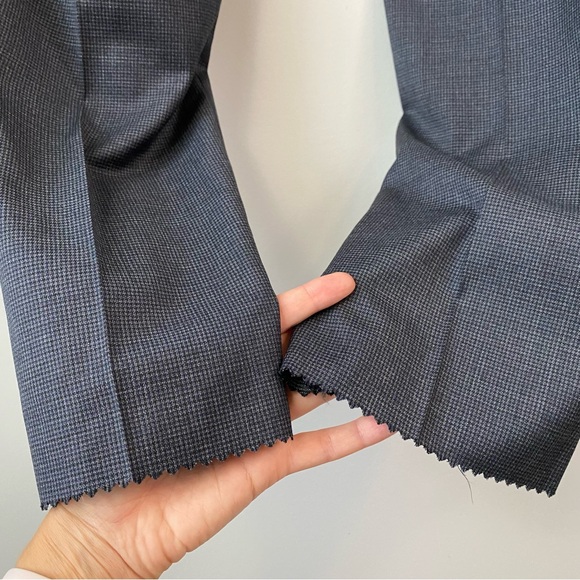 Hugo Boss H-Huge Slim Fit Wool Dress Pants Grey Micro Houndstooth 36 Short - Picture 5 of 11